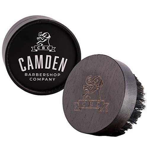 Camden barbershop company beard brush walnut wood boar bristles handgebeizt laser engraved beard case included for application of bartol 0