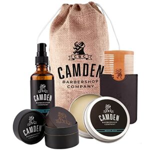 camden barbershop company's "original" beard set: oil, balm, brush & beard comb