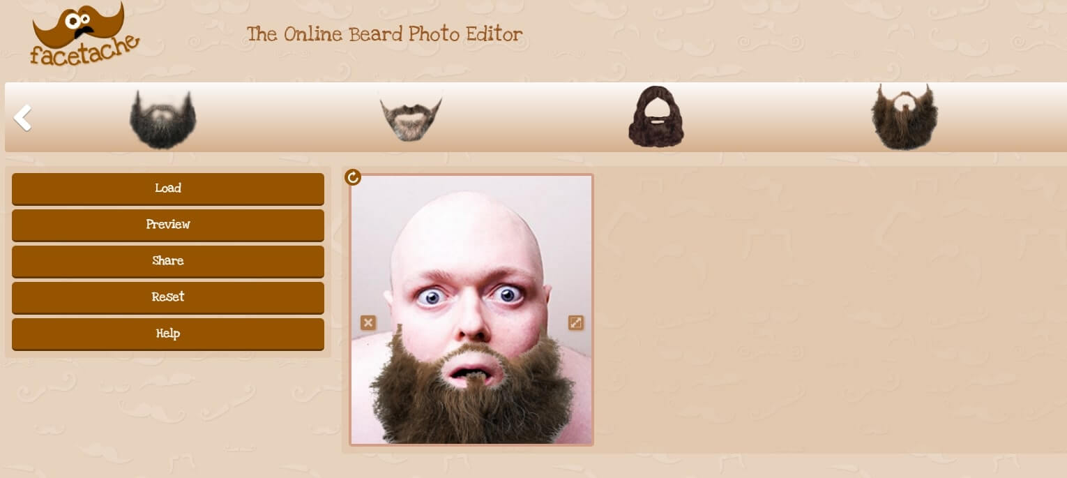 Facetache añadir barba bigote en línea