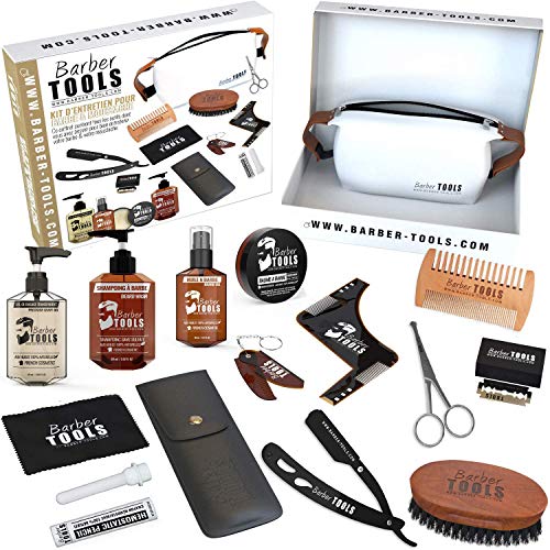 Kitsetcoffret for beard care with cosmetic barber care made in france barber tools 0