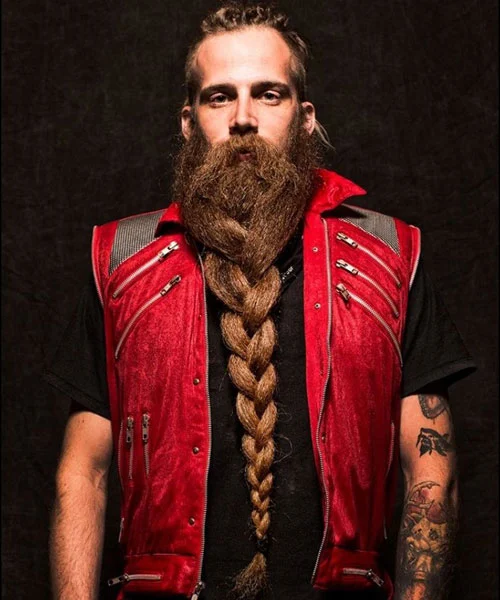 Long braided beard