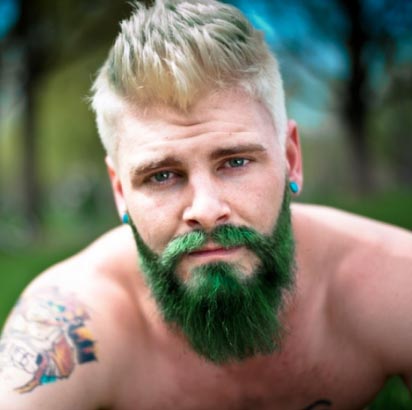 Green beard dye wax