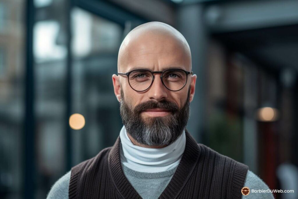 Corporate beard bald man