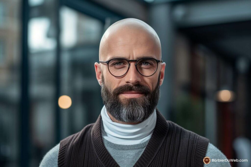 corporate beard bald man