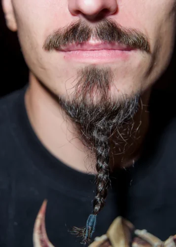 Goatee in beard braid