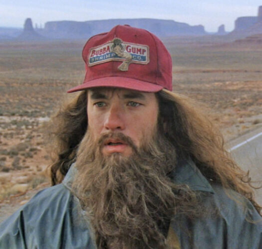 Forrest gump messy beard