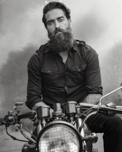 Bearded biker man