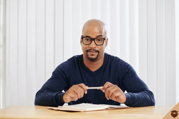 Man with bald head and beard