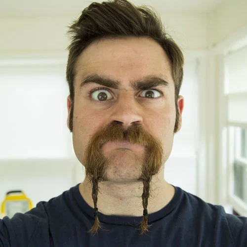 Moustache tresse