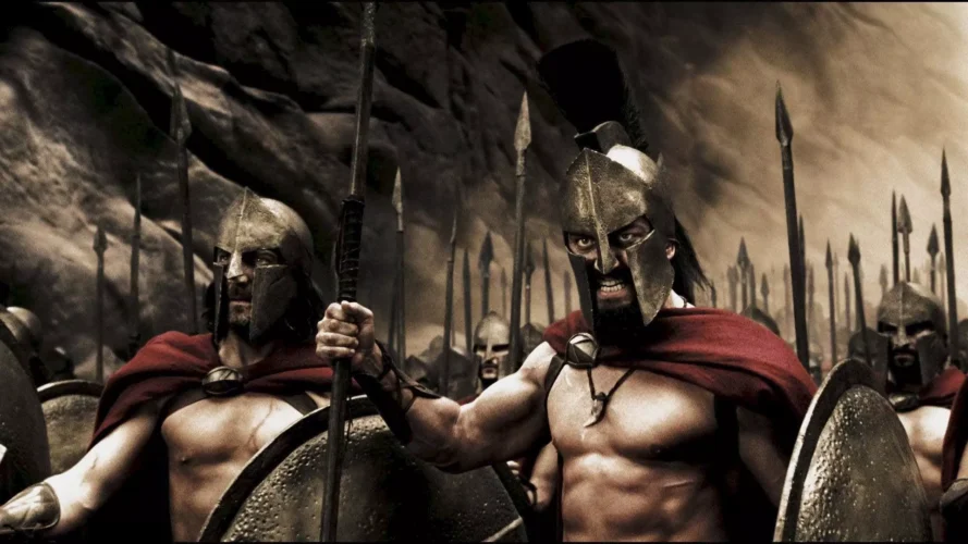 Espartano barbudo en la película 300 interpretado por gerard butler leonidas
