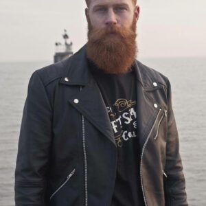 Big red biker beard