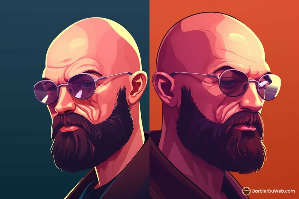 Bald man with handsome glasses
