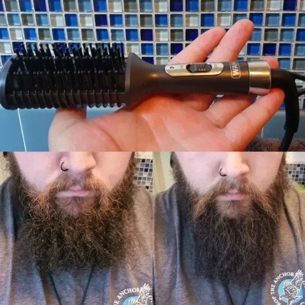Reddit antes y después del cepillo térmico para alisar la barba