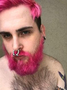 Pink beard dye