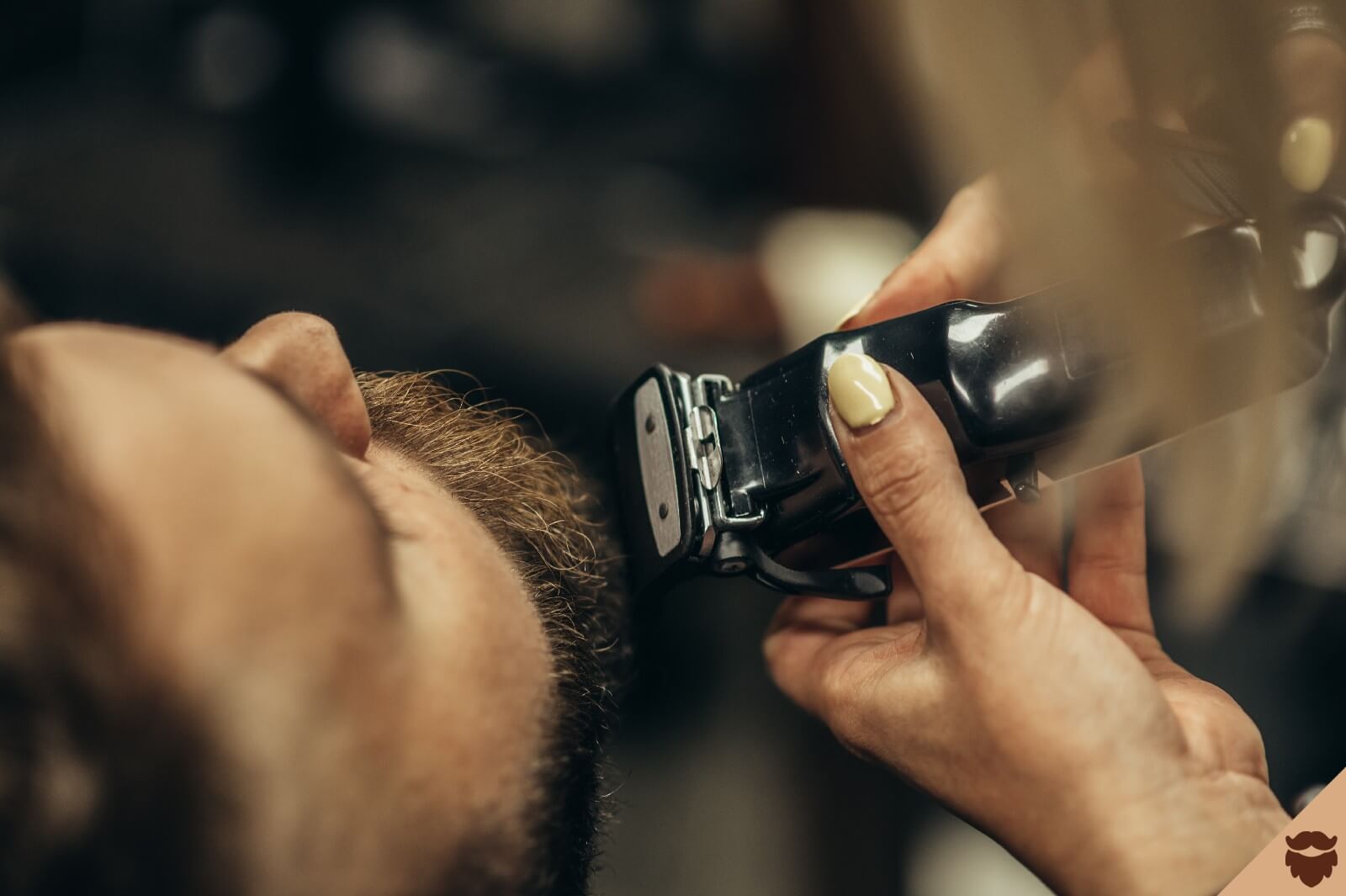 Trimming beard with clippers