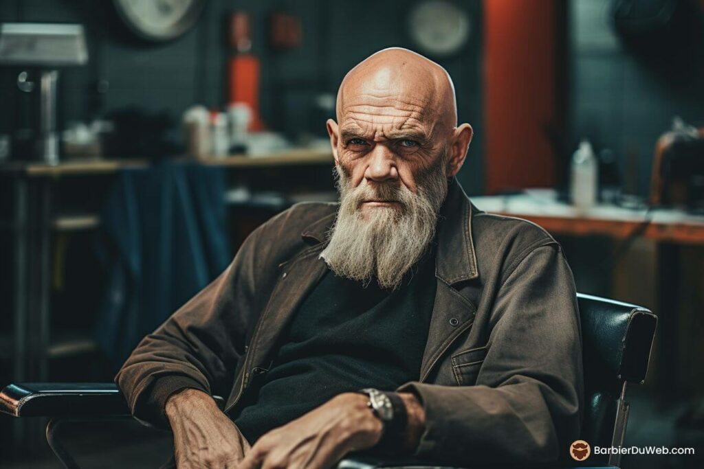 Old white man big bald beard