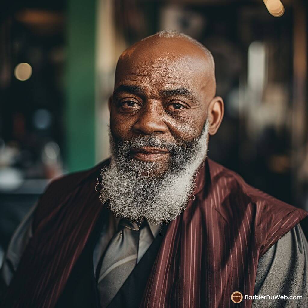Old black man with bald beard
